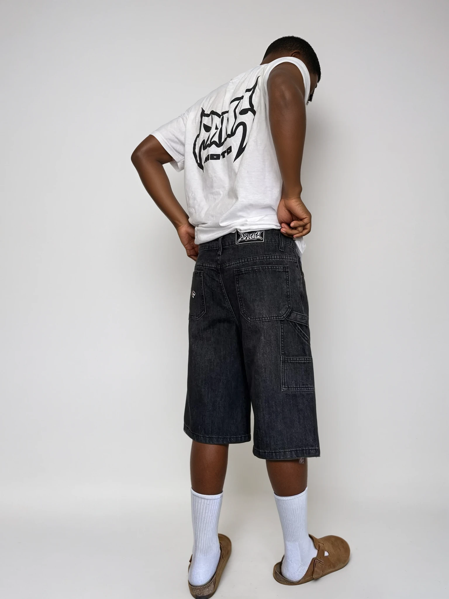 Baggy Carpenter Jorts - Faded Black