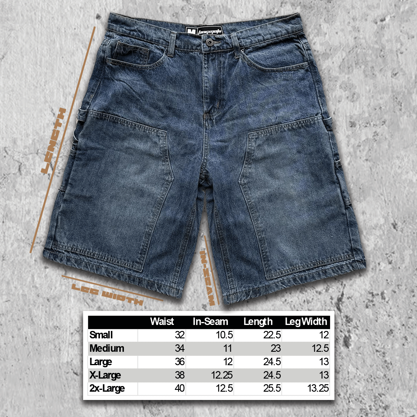 Baggy Carpenter Jorts - True Blue