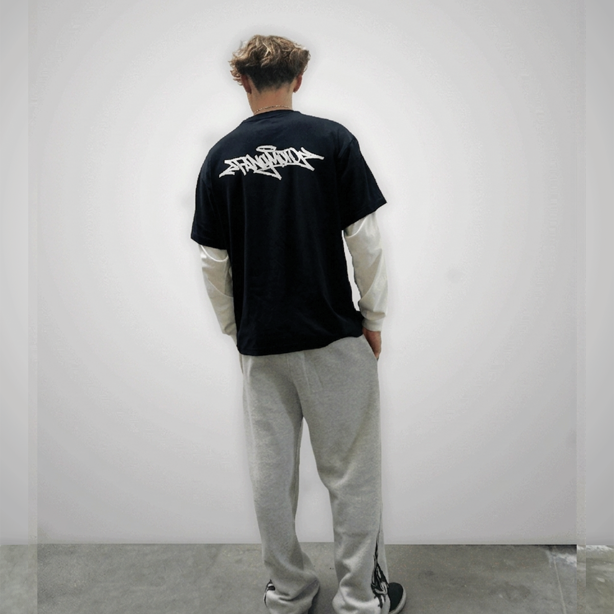 Black Long Sleeve Combo Tee