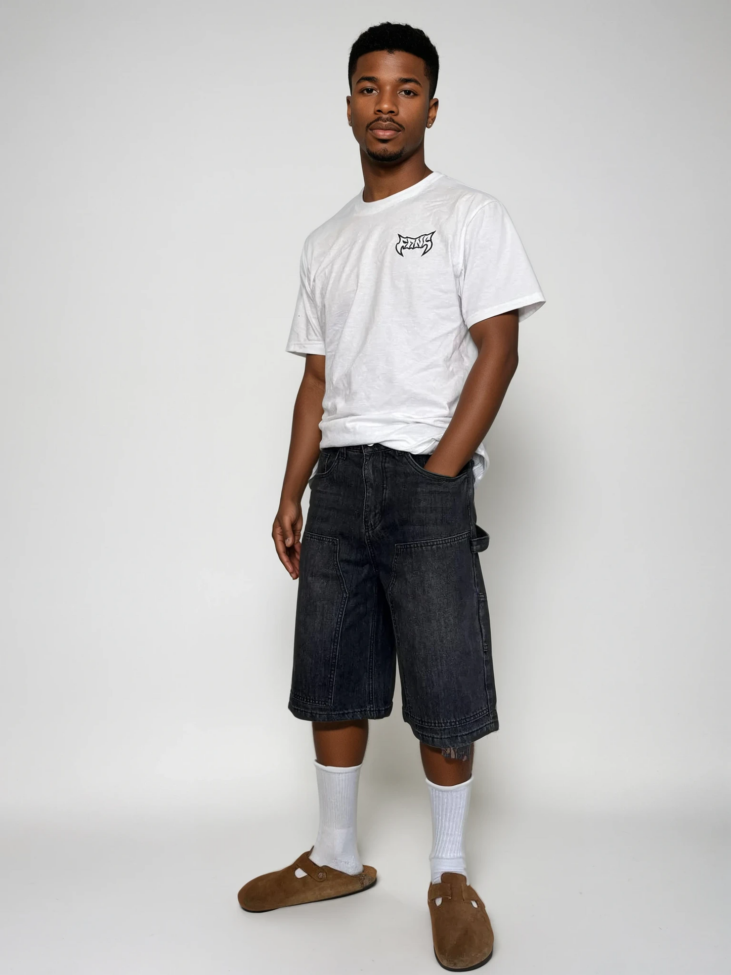 Baggy Carpenter Jorts - Faded Black