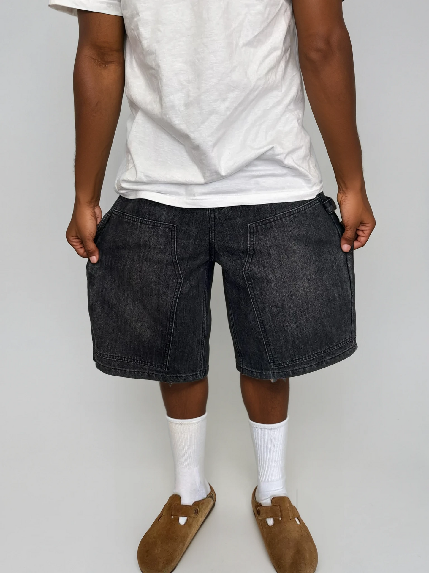 Baggy Carpenter Jorts - Faded Black