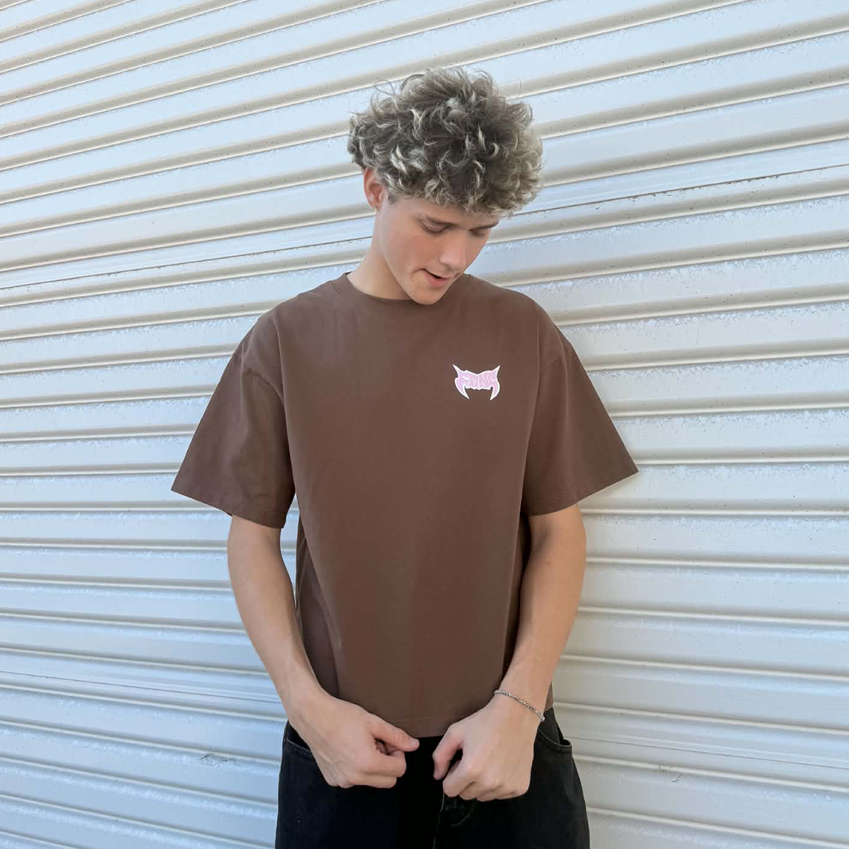 Brown Trackstar 77 Heavyweight Cropped Tee