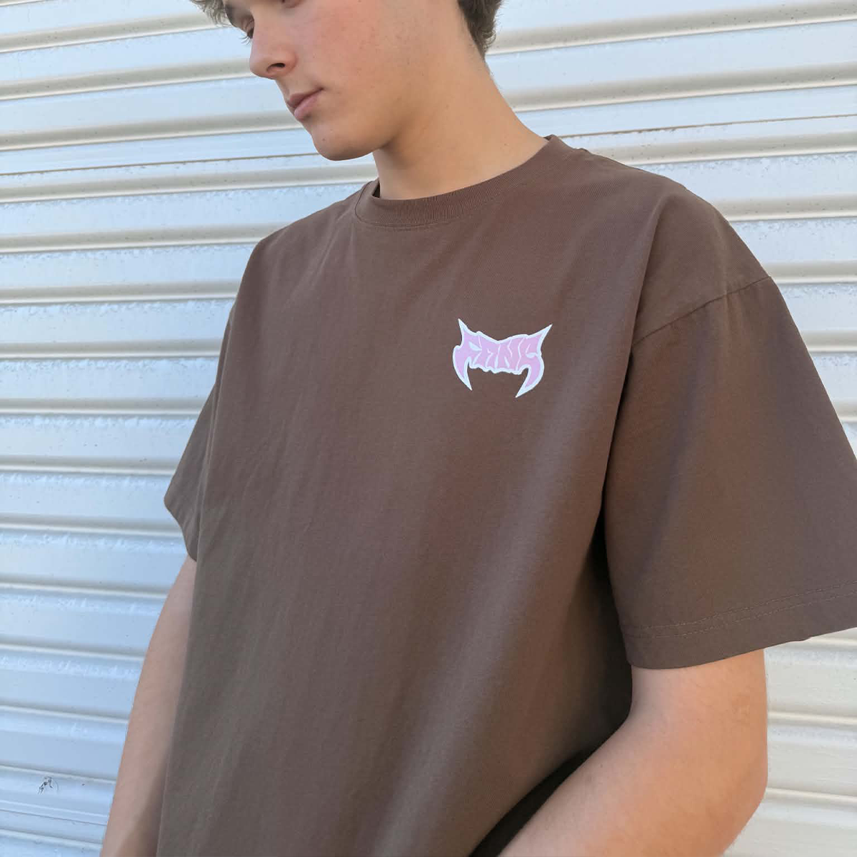 Brown Trackstar 77 Heavyweight Cropped Tee