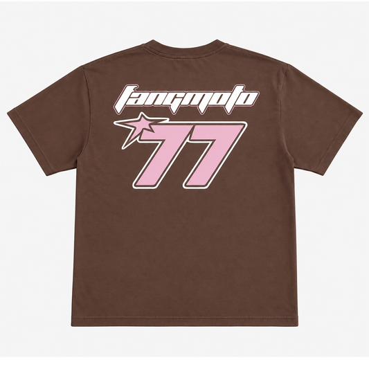 Brown Trackstar 77 Heavyweight Cropped Tee
