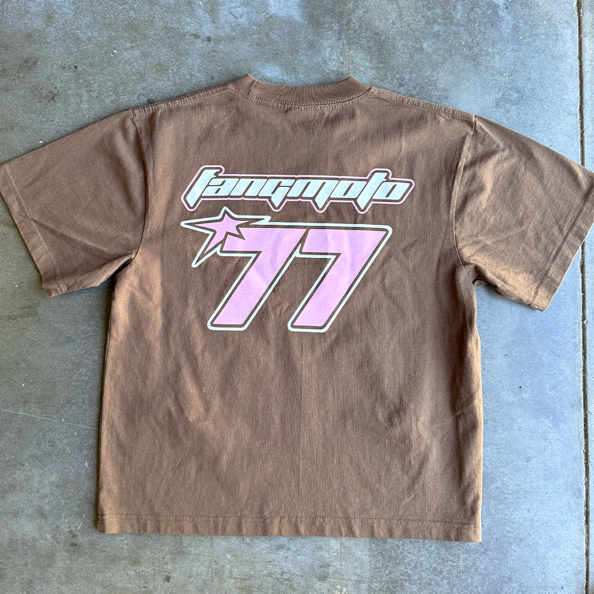Brown Trackstar 77 Heavyweight Cropped Tee