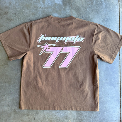Brown Trackstar 77 Heavyweight Cropped Tee