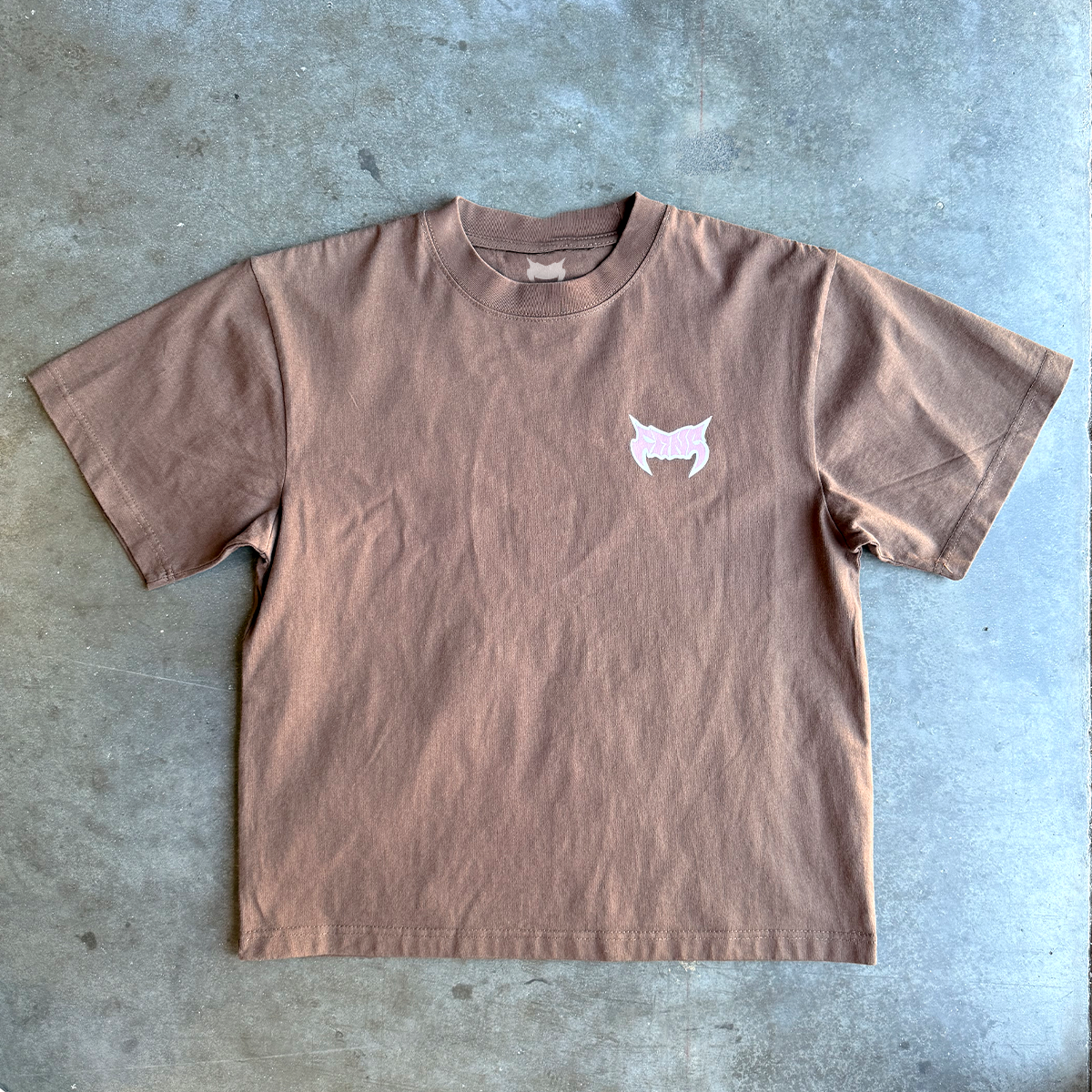 Brown Trackstar 77 Heavyweight Cropped Tee