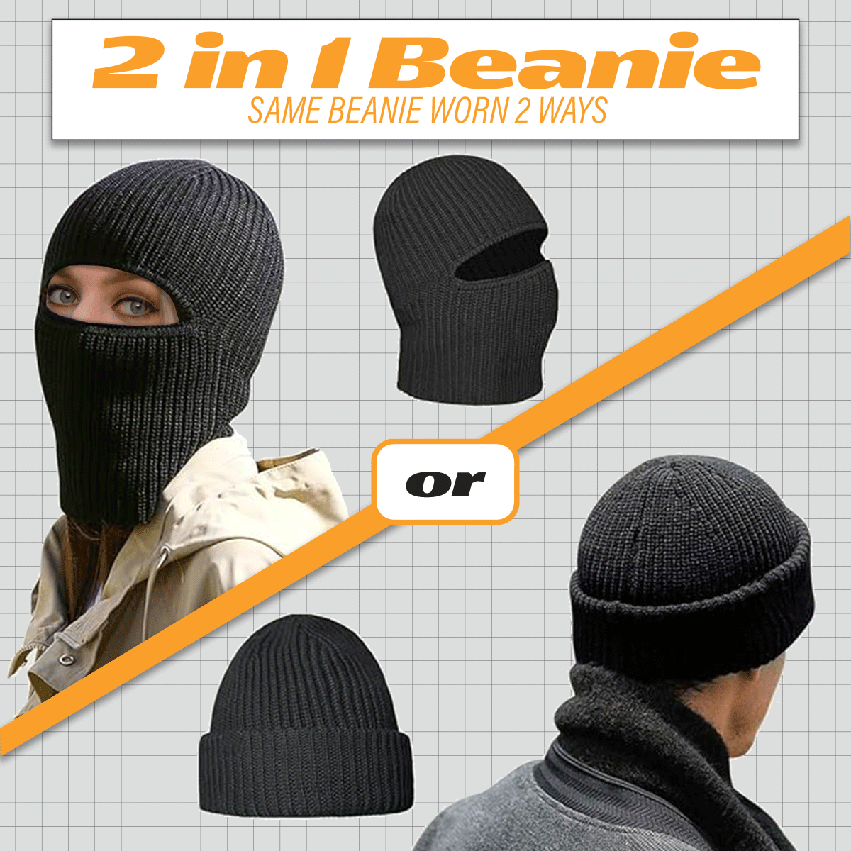 2 in 1 Balaclava Riding Beanie