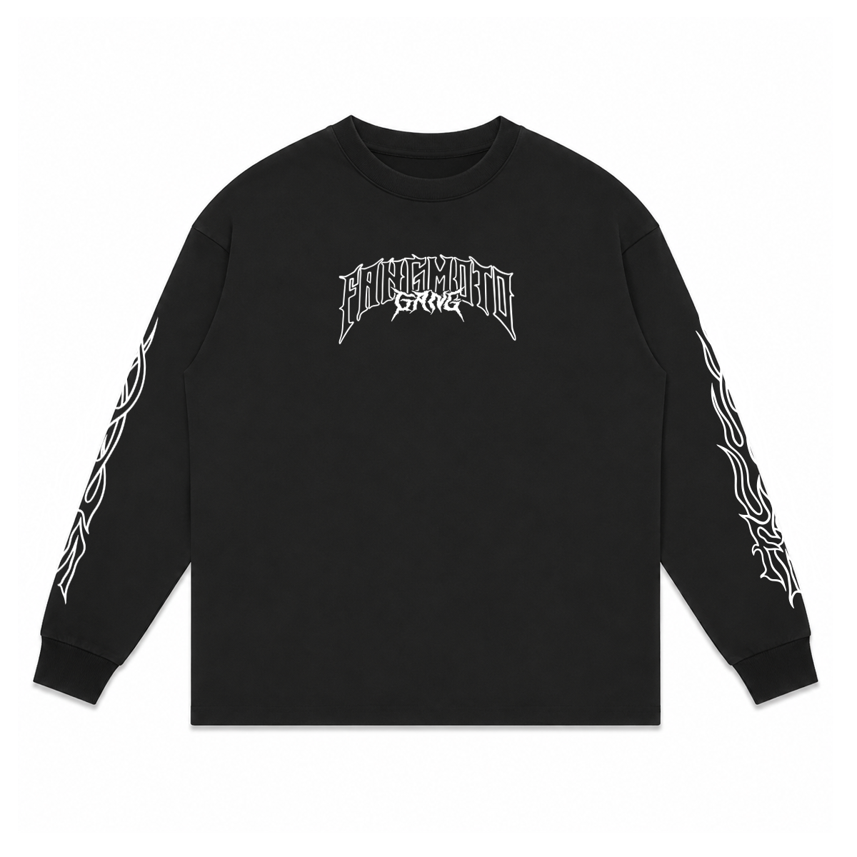 Chopper Long Sleeve Black - Boxy Heavyweight  Shirt by FANGMOTO™