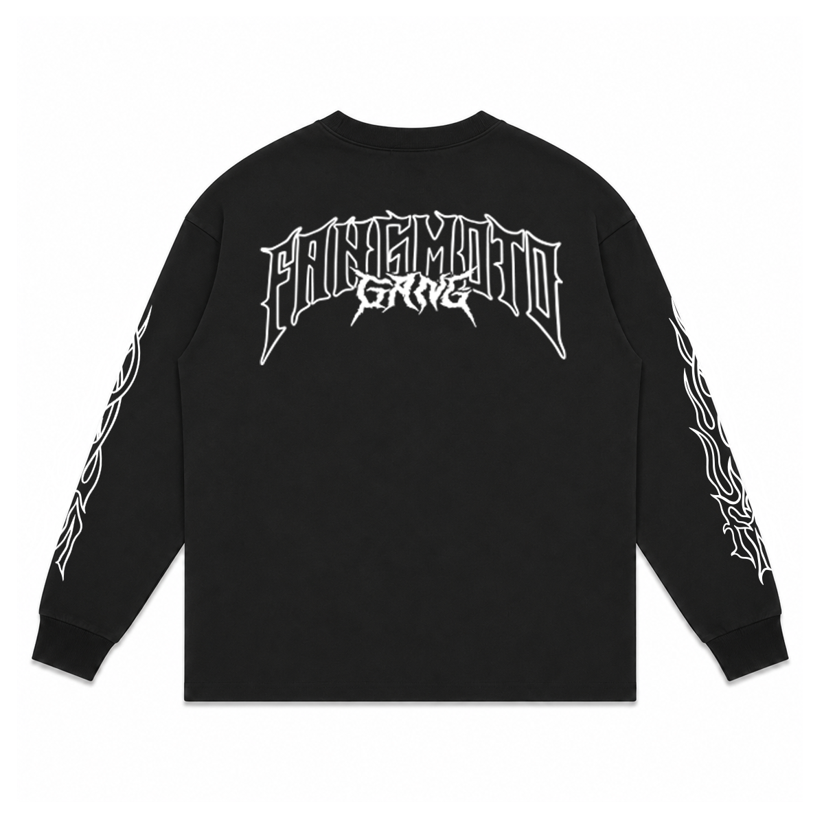 Chopper Long Sleeve Black - Boxy Heavyweight  Shirt by FANGMOTO™