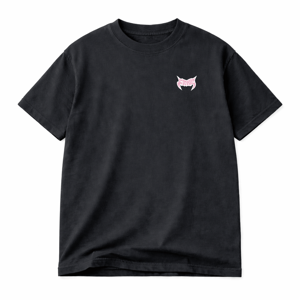 Black and Pink Boxy Heavyweight Tee by FANGMOTO™
