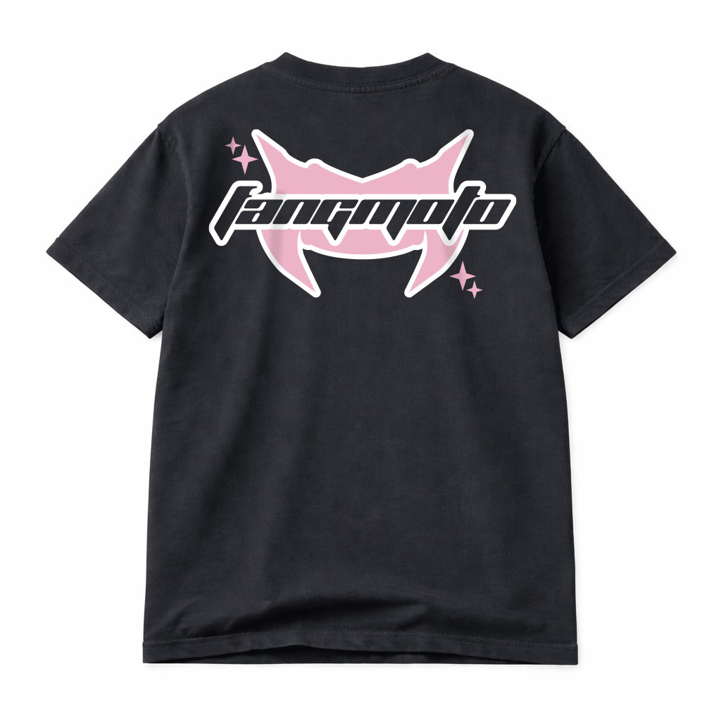 Black and Pink Boxy Heavyweight Tee by FANGMOTO™