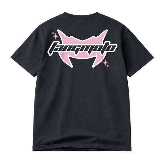 Black and Pink Boxy Heavyweight Tee by FANGMOTO™