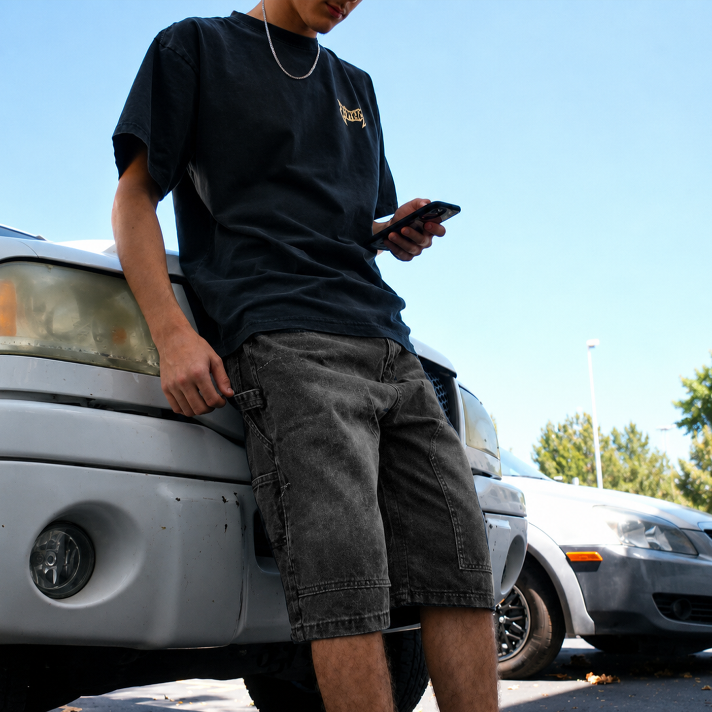 Baggy Carpenter Jorts - Faded Black