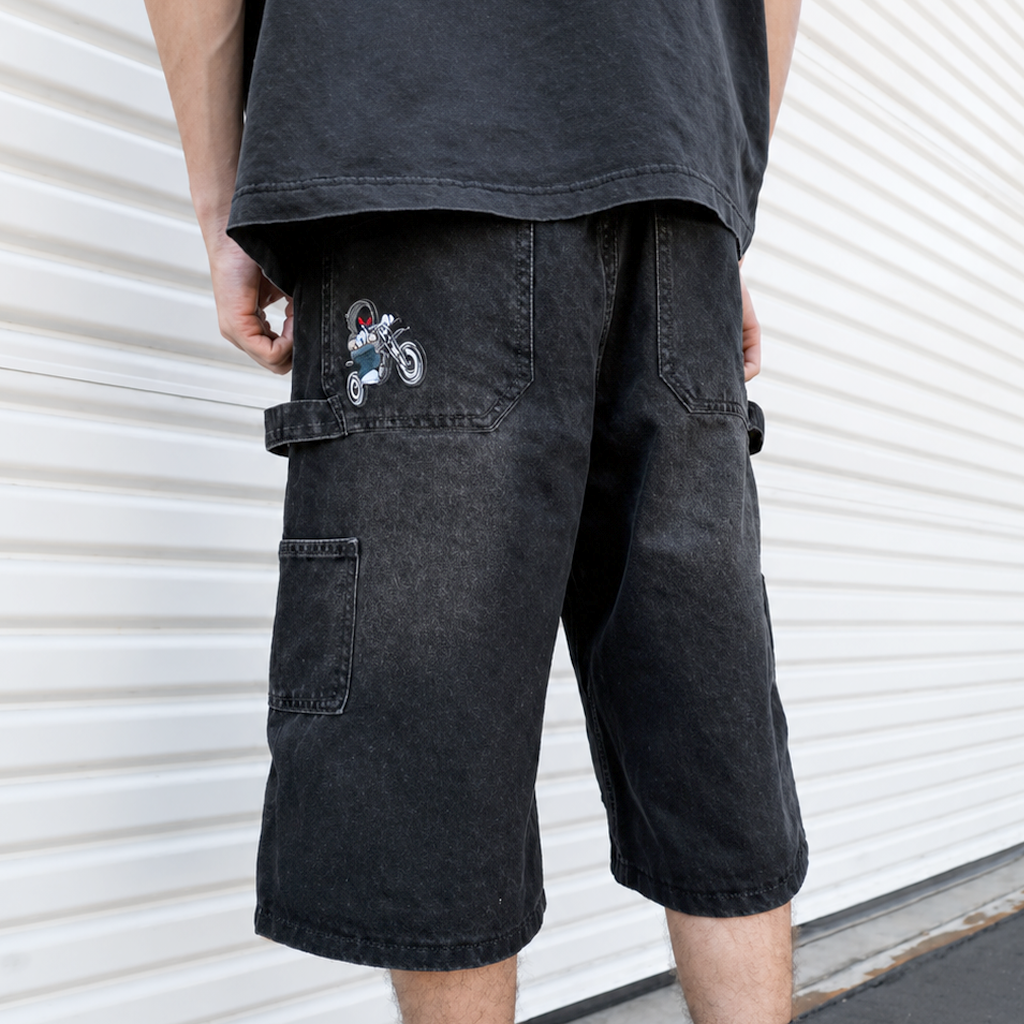 Baggy Carpenter Jorts - Faded Black