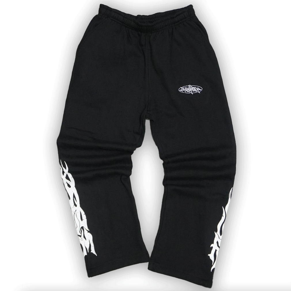 Black Baggy Wide Leg Heavyweight Sweatpants