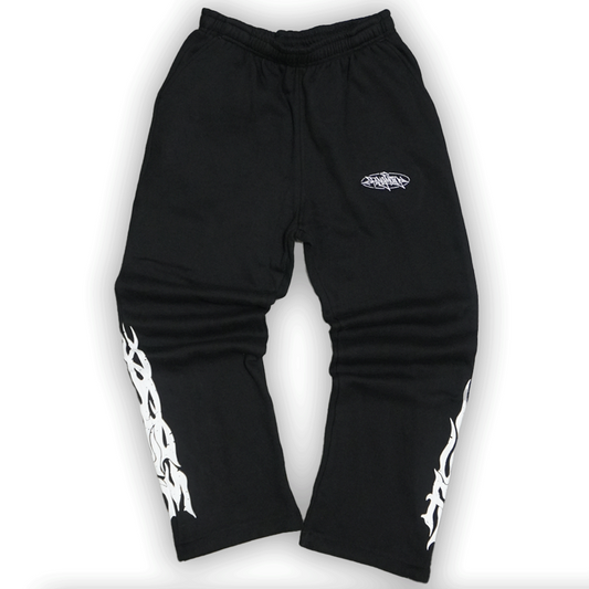 Black Baggy Wide Leg Heavyweight Sweatpants