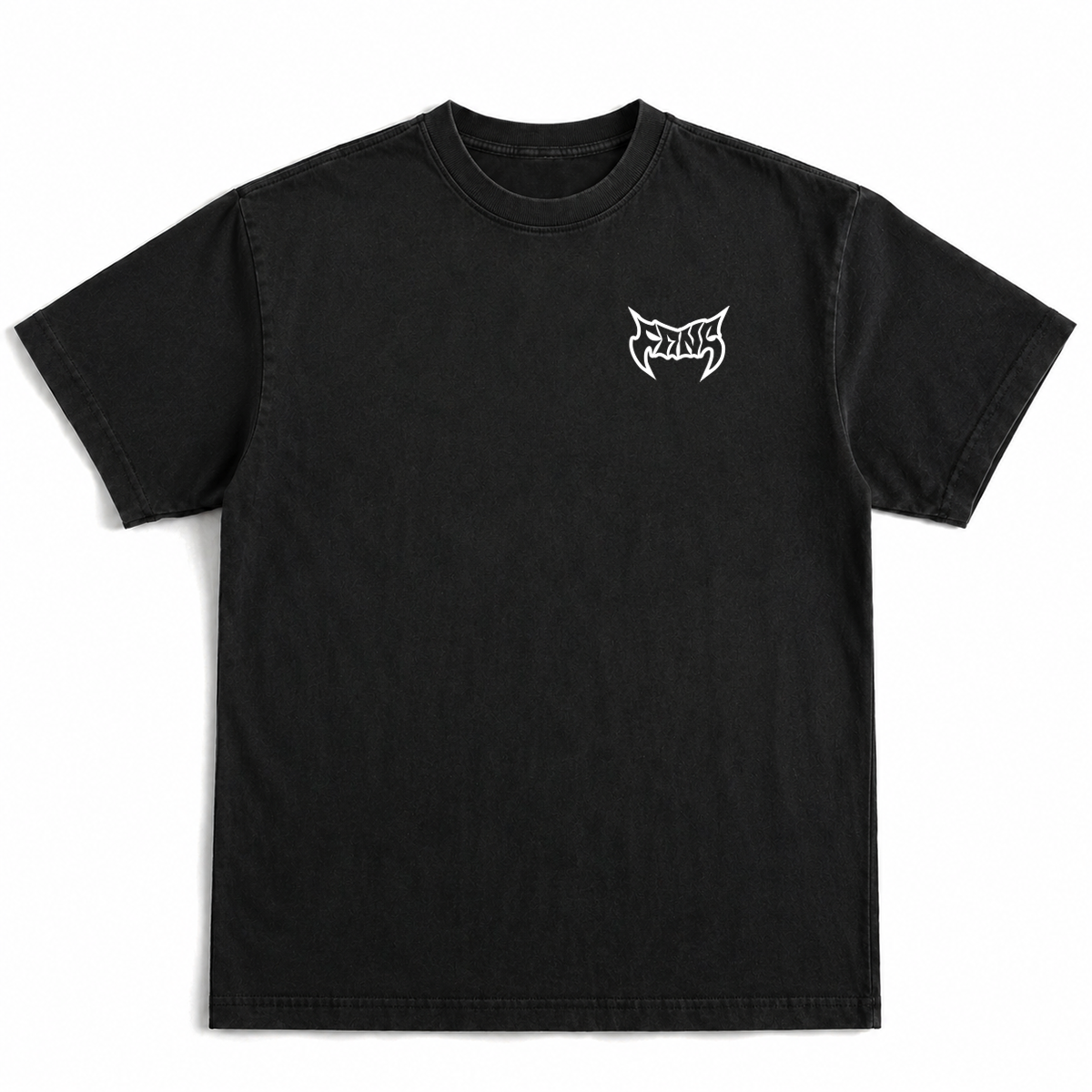 Vintage Flames Cropped Black Heavyweight Tee
