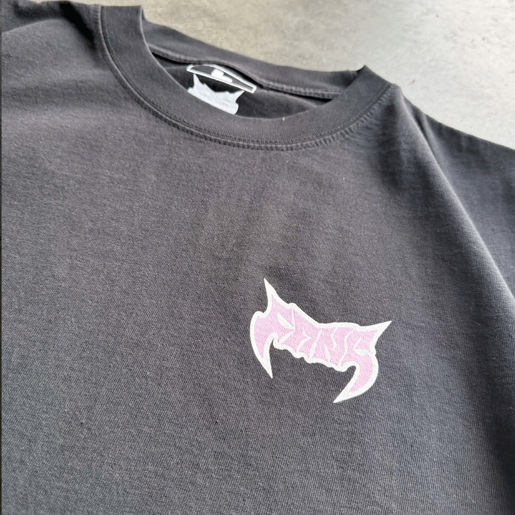 Black and Pink Boxy Heavyweight Tee by FANGMOTO™