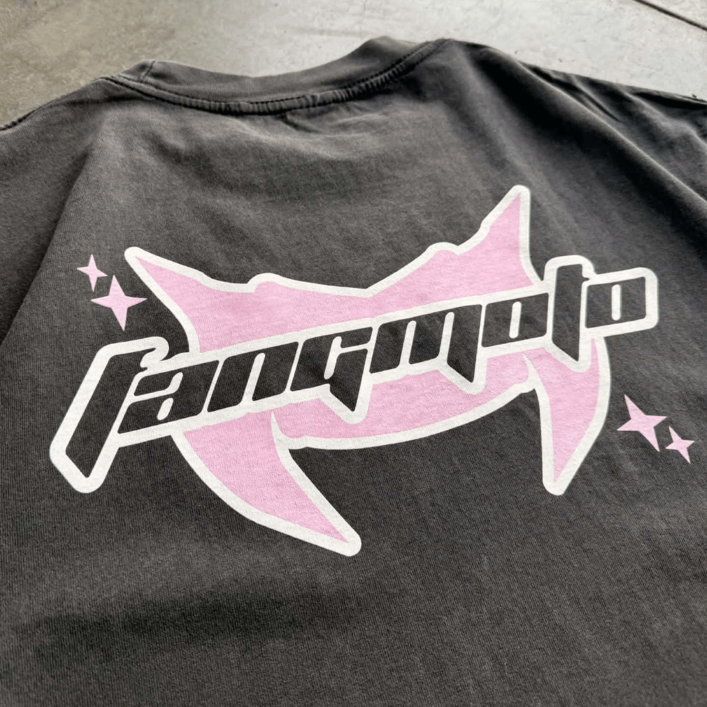 Black and Pink Boxy Heavyweight Tee by FANGMOTO™