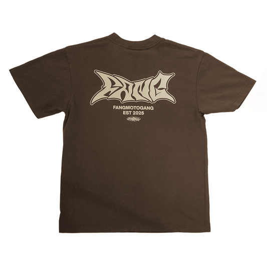 Brown and Cream - Boxy Heavyweight  Shirt by FANGMOTO™