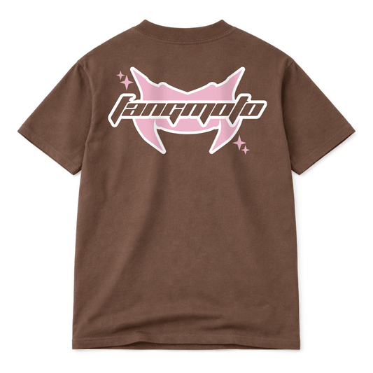 Brown and Pink Boxy Heavyweight Tee by FANGMOTO™