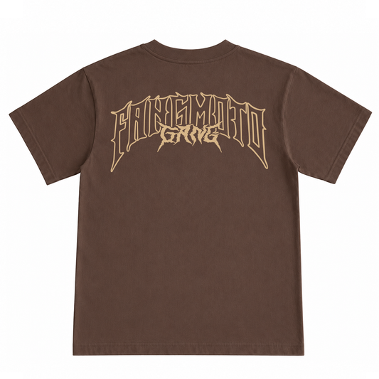 Brown Boxy Heavyweight Tee by FANGMOTO™