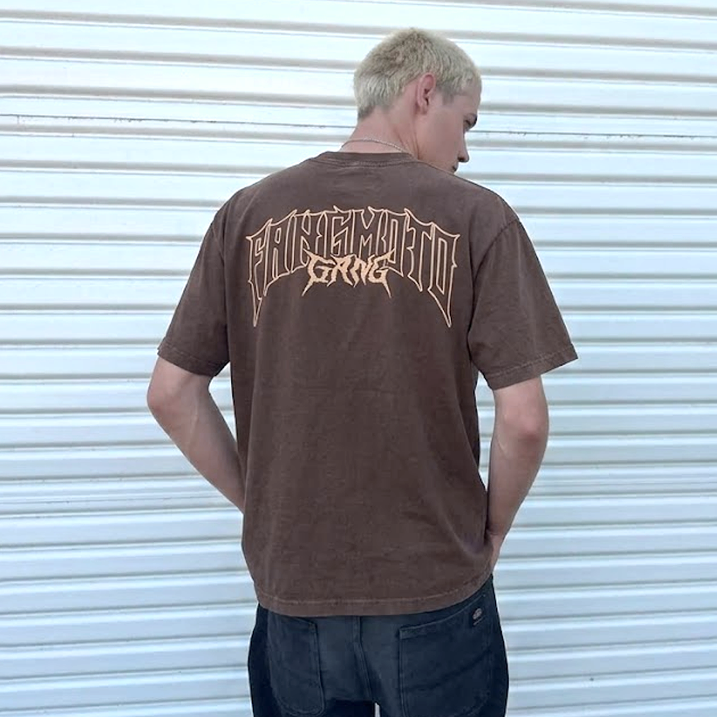 Brown Boxy Heavyweight Tee by FANGMOTO™