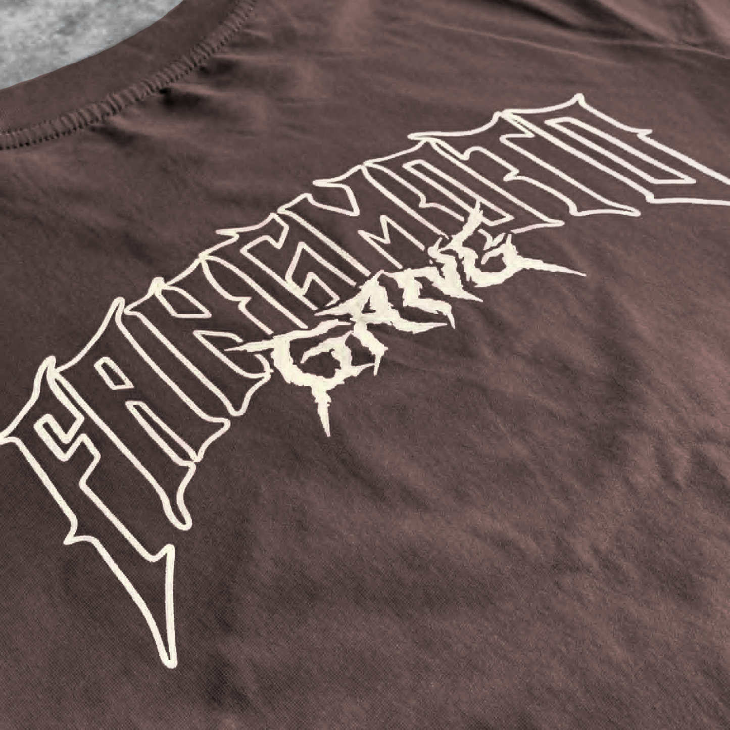 Brown Boxy Heavyweight Tee by FANGMOTO™
