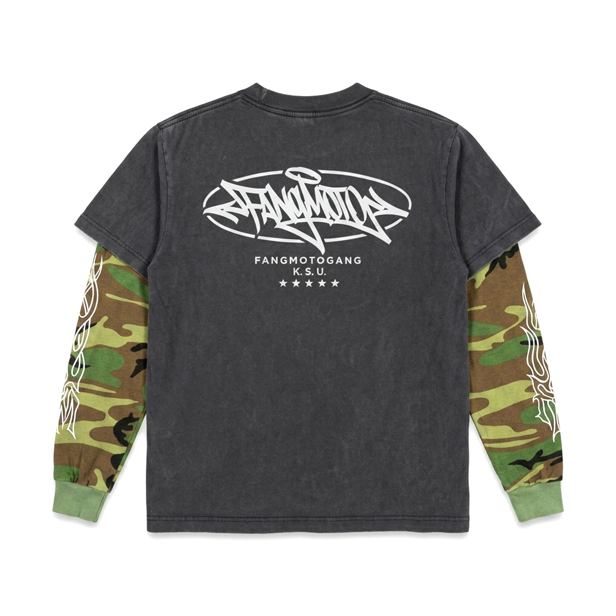 Army Camo Ksu Long Sleeve Combo Tee