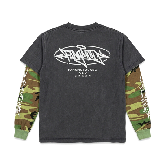 Army Camo Ksu Long Sleeve Combo Tee