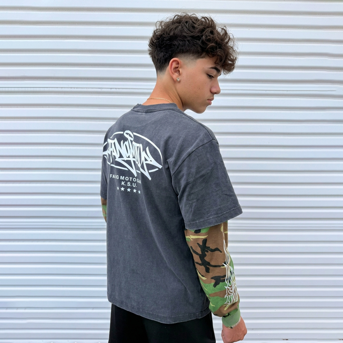 Army Camo Ksu Long Sleeve Combo Tee