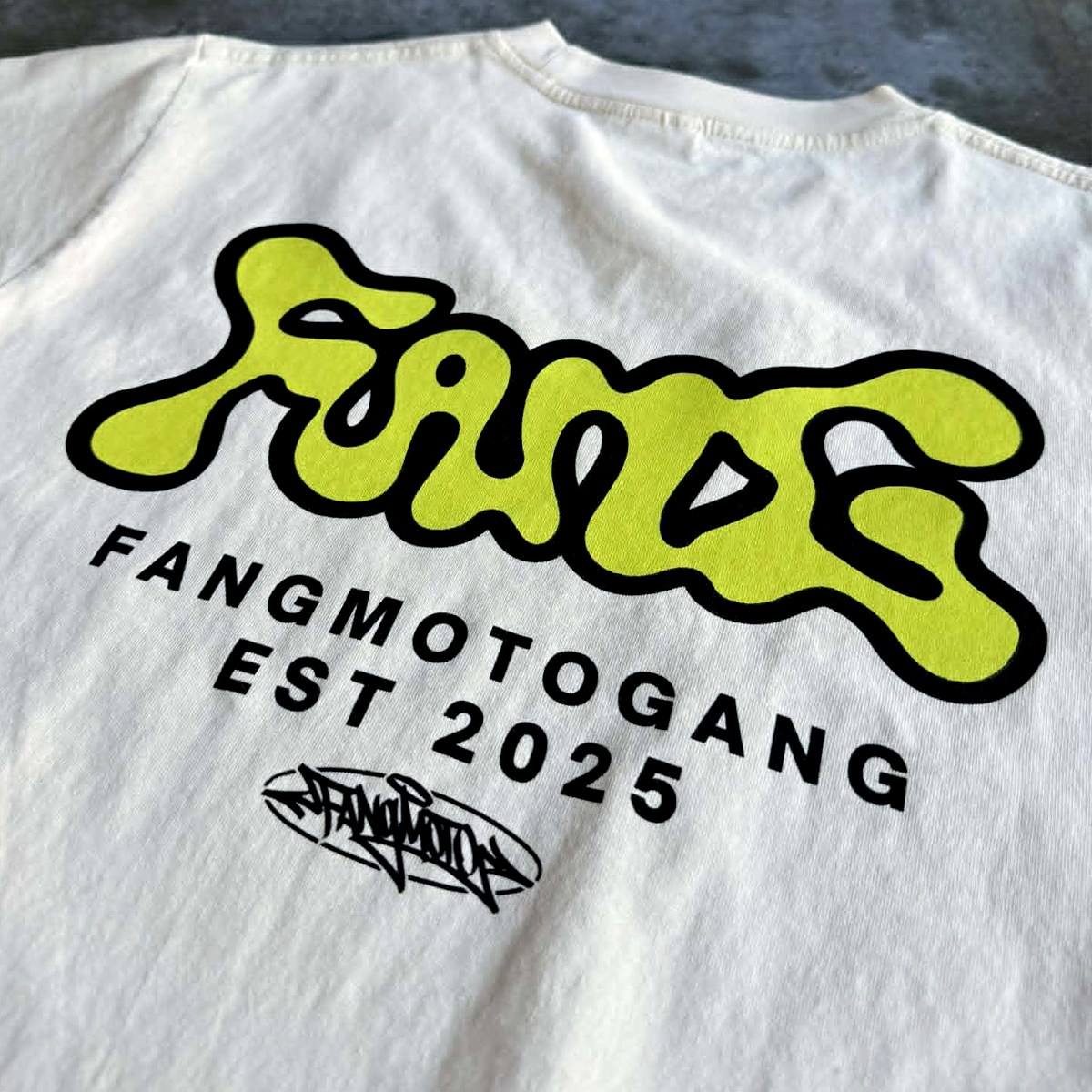 Slimed Green Off White - Boxy Heavyweight  Shirt by FANGMOTO™