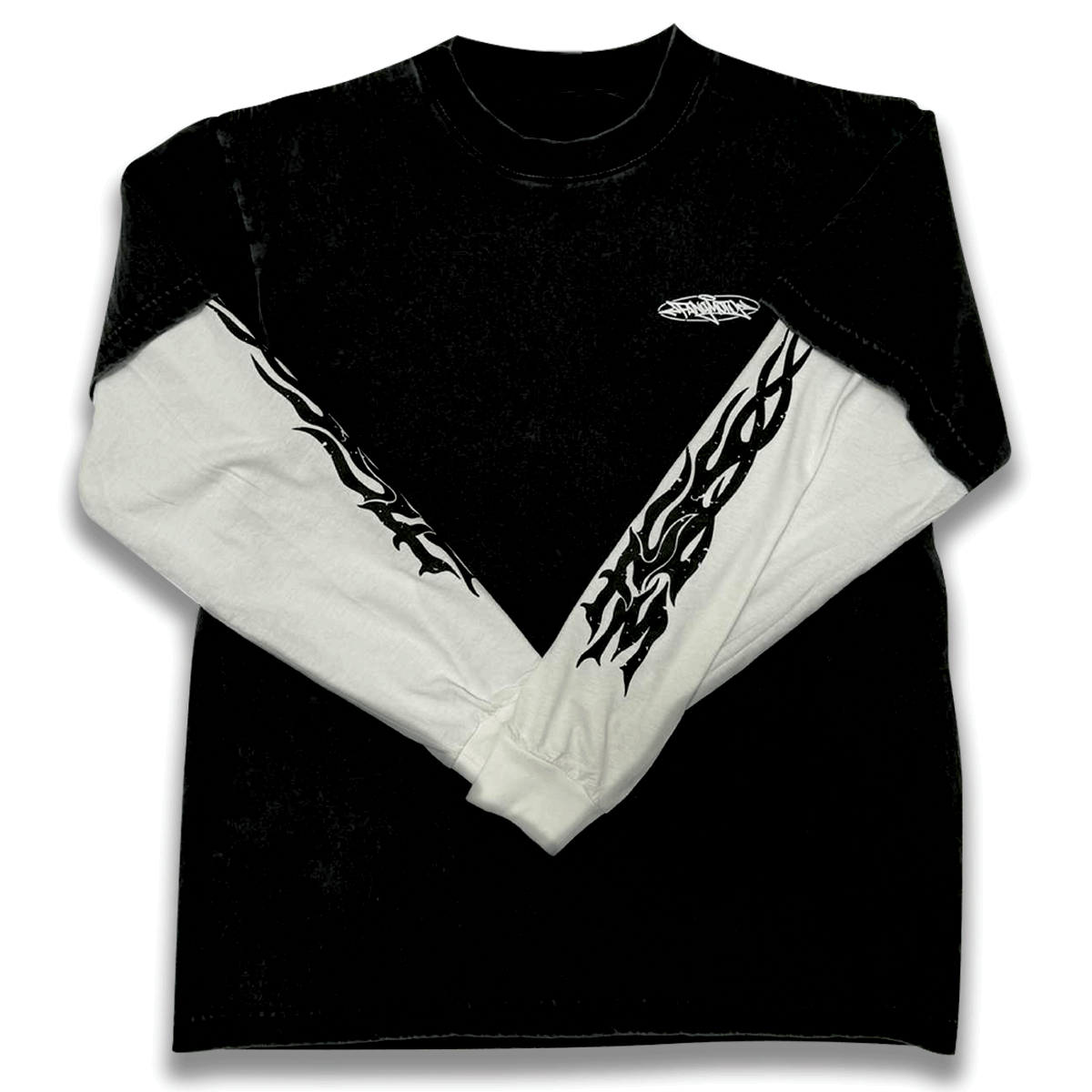 Black Long Sleeve Combo Tee