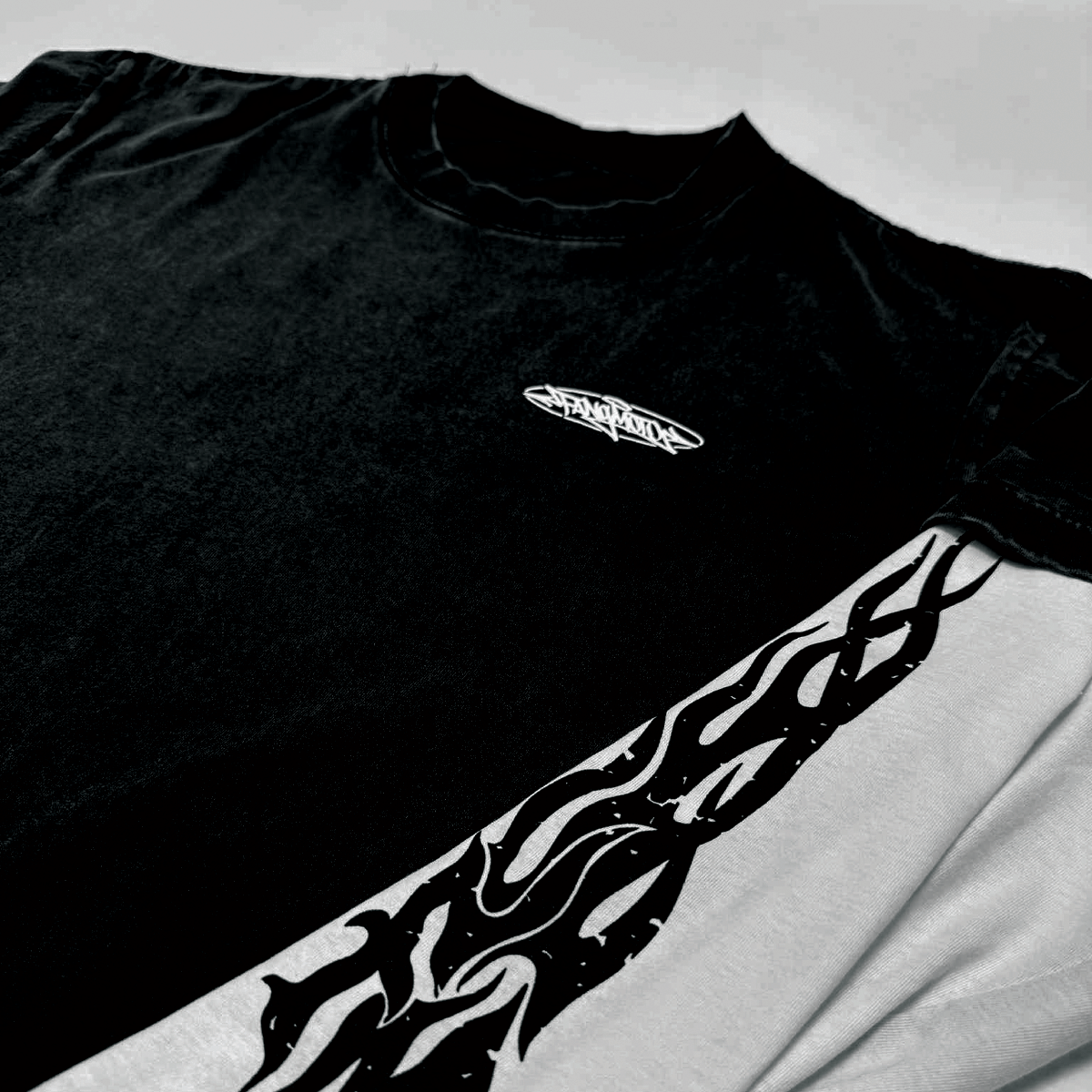 Black Long Sleeve Combo Tee – FANGMOTO