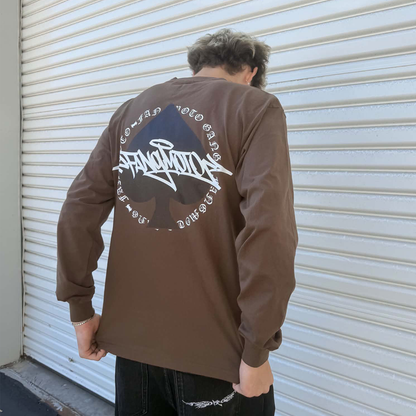 Brown Heavyweight Longsleeve Spade Tee