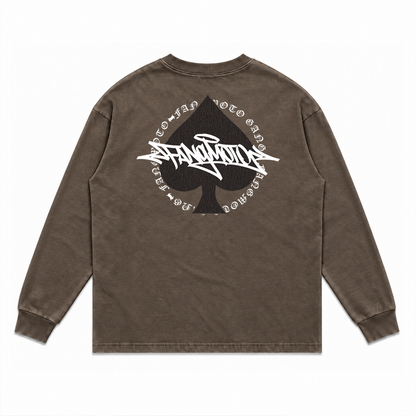 Brown Heavyweight Longsleeve Spade Tee