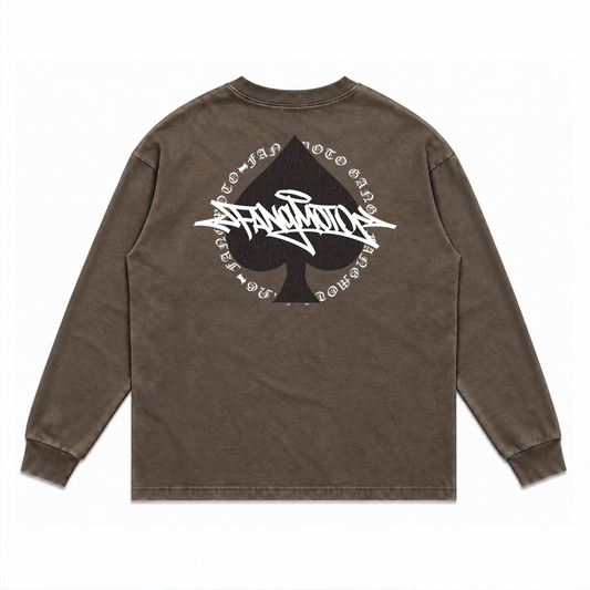 Brown Heavyweight Longsleeve Spade Tee